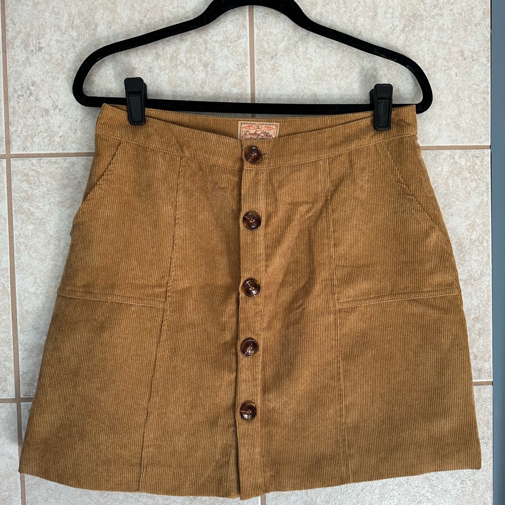 The Darling Skirt by Kiel James Patrick Corduroy Button-Front Mini Skirt